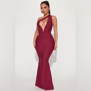 Wine Bandage Dress 😍👌